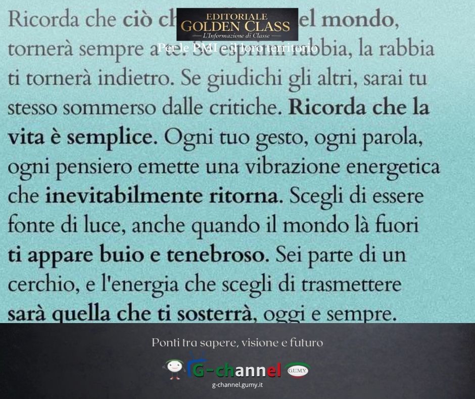 Le Pillole del Dott. Mazzanobile: ciò che doni ritorna a te