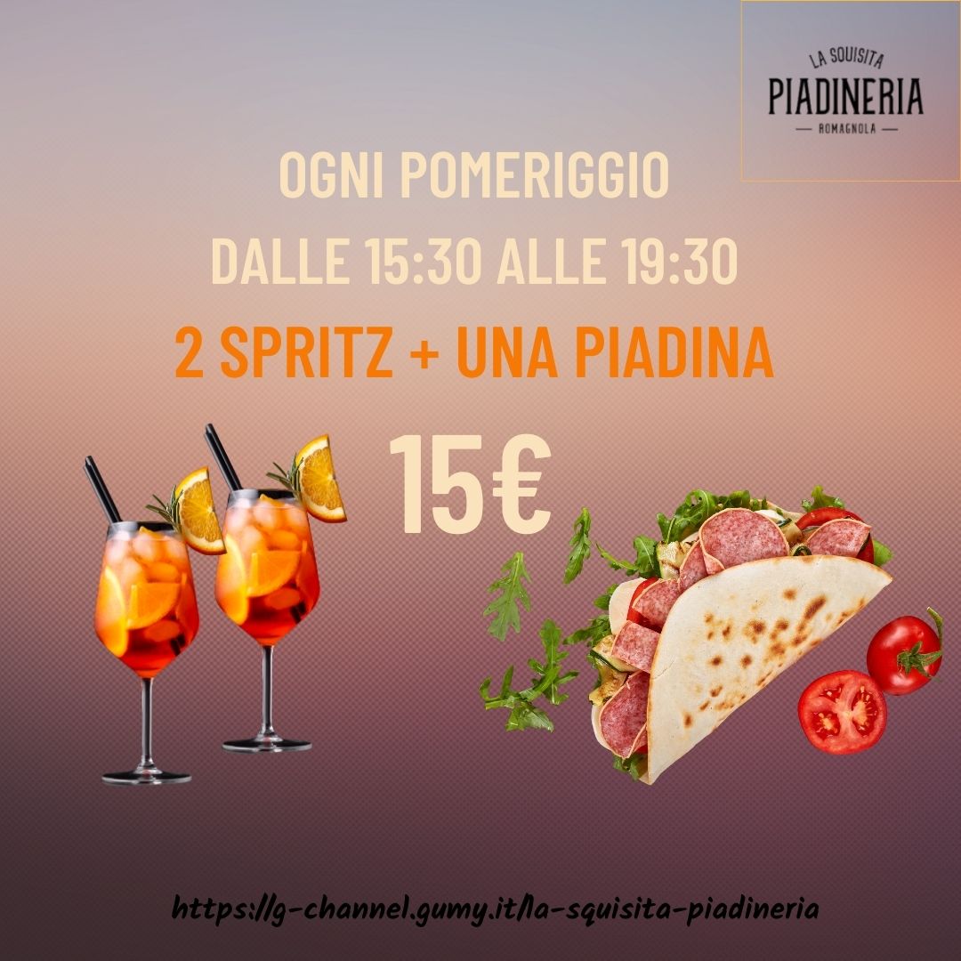L’aperitivo che sa di Romagna: ogni pomeriggio, solo da La Squisita Piadineria