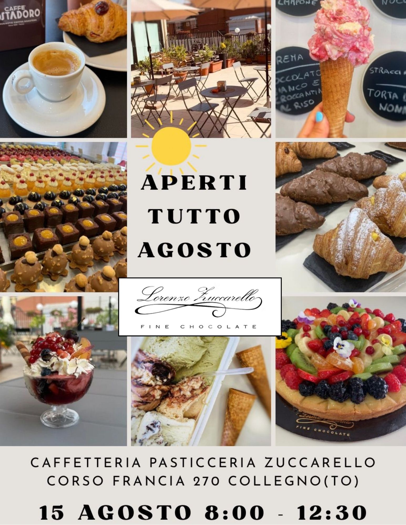 A Ferragosto Siamo Aperti! Dolce pausa anche il 15 Agosto da Zuccarello Cioccolateria