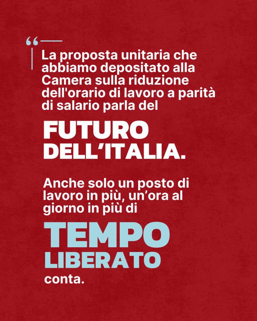 Proposta unitaria per la riduzione dell'orario di lavoro