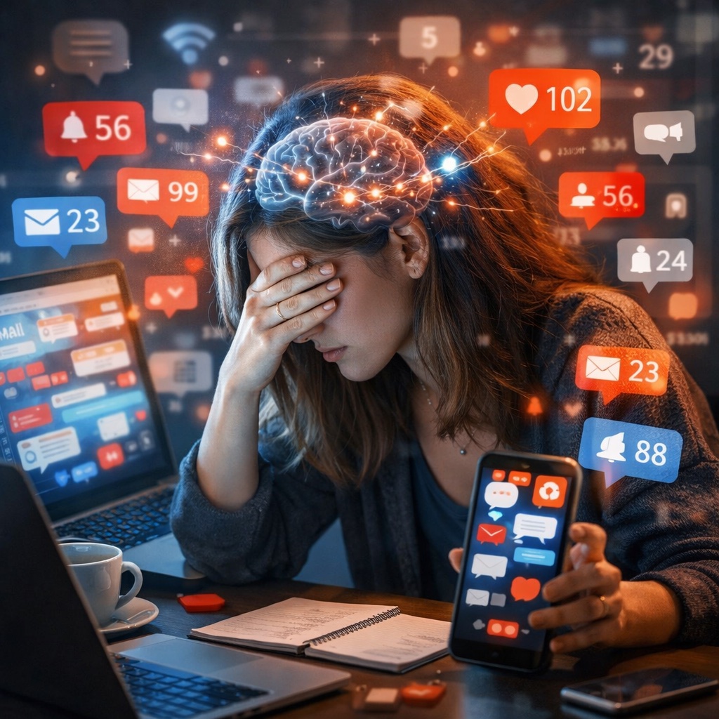 Dopamine Fatigue: cos’è, sintomi e perché la sovrastimolazione digitale ci esaurisce