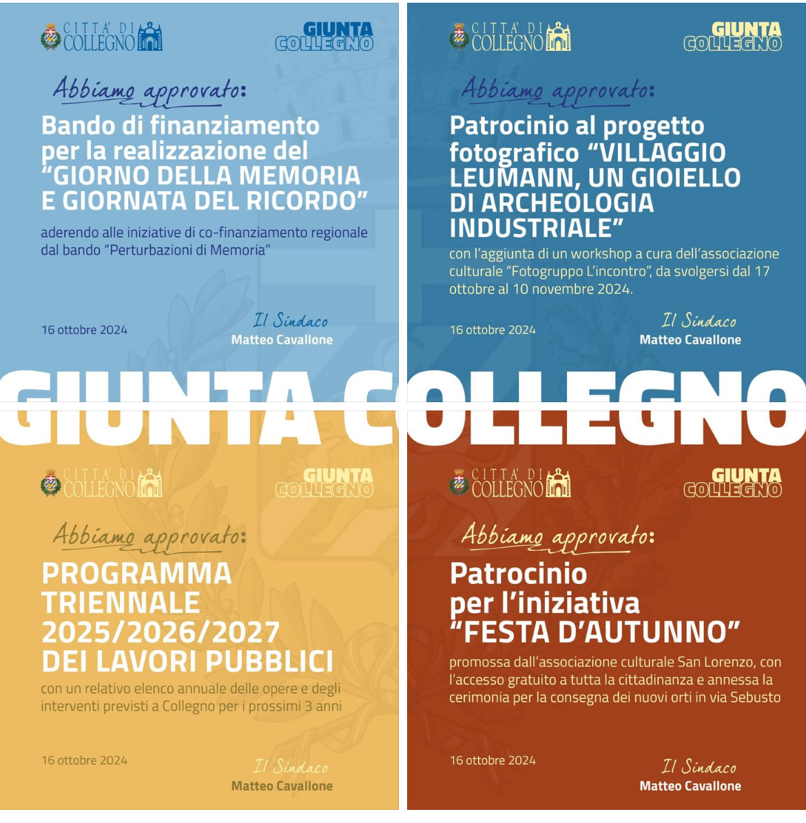 Giunta Collegno 16 ottobre 2024