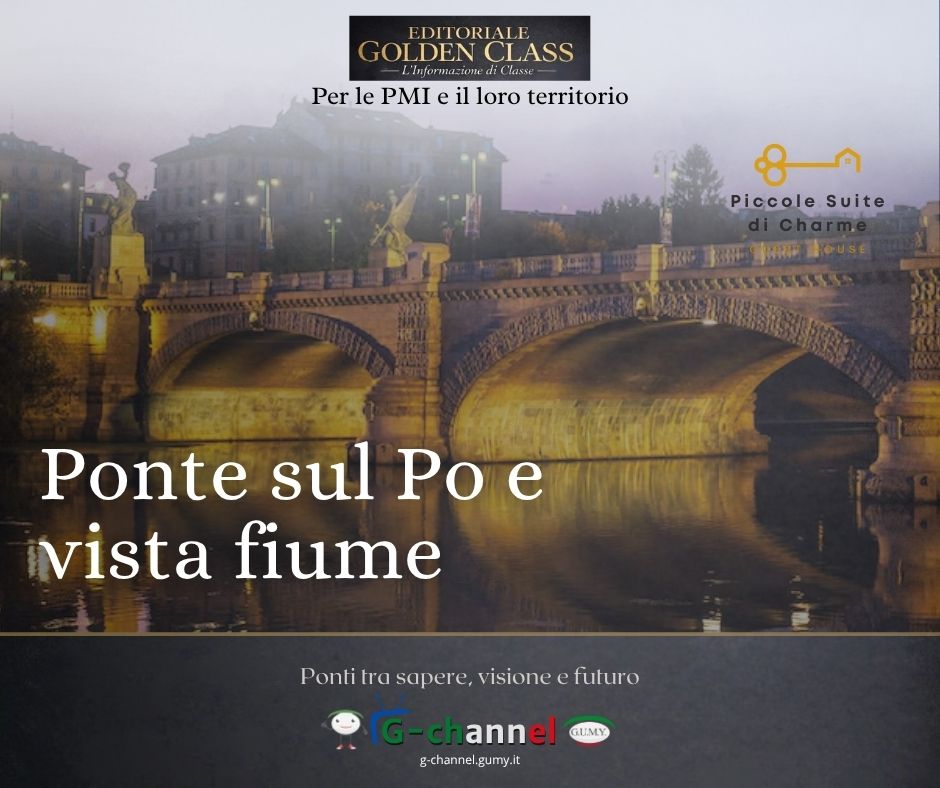 Ponte sul Po e vista fiume