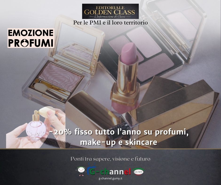 Emozione Profumi: il -20% fisso tutto l’anno su profumi, make-up e skincare