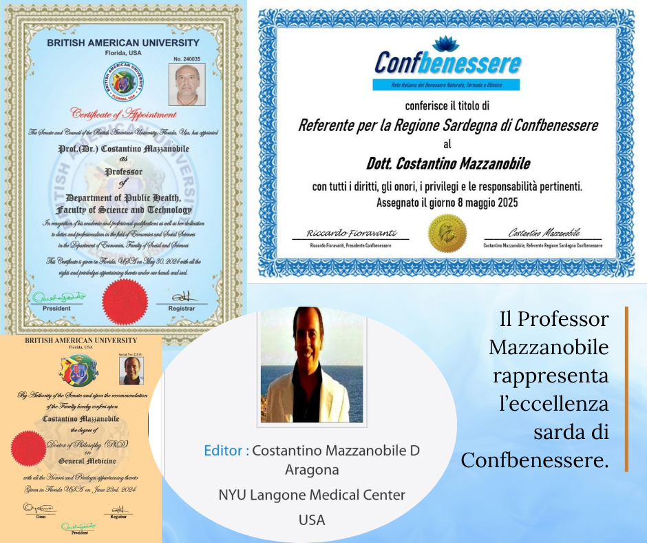 Importante Riconoscimento per il Prof. Mazzanobile e per la Sardegna Importante Riconoscimento per il Prof. Mazzanobile e per la Sardegna