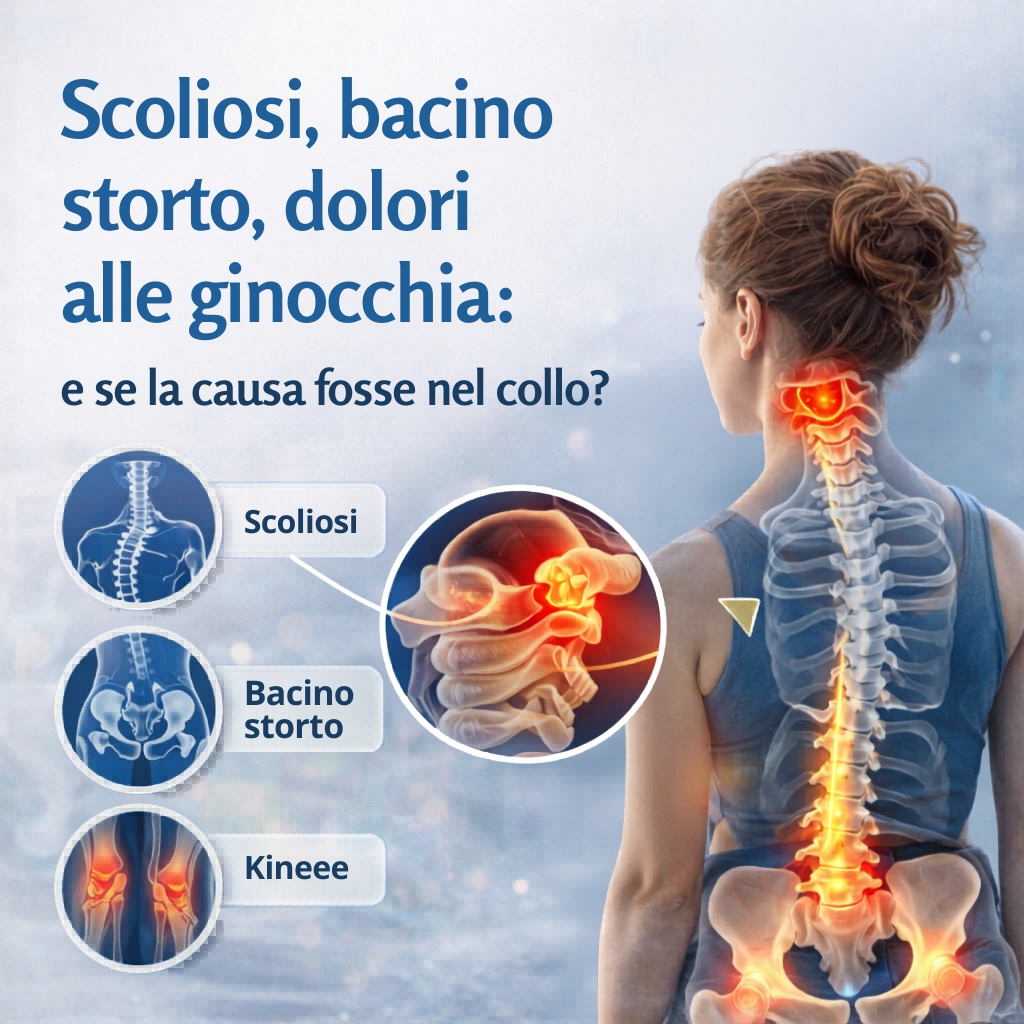 Scoliosi, bacino storto, dolori alle ginocchia: e se la causa fosse nel collo?