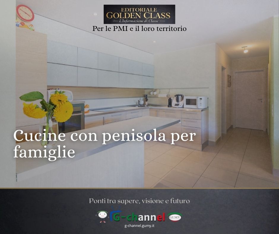 Cucine con penisola per famiglie
