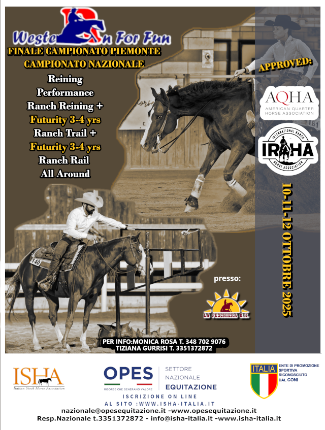 Reining for Fun Piemonte 2025: La Magia del Reining Torna a Caluso Reining for Fun Piemonte 2025: La Magia del Reining Torna a Caluso
