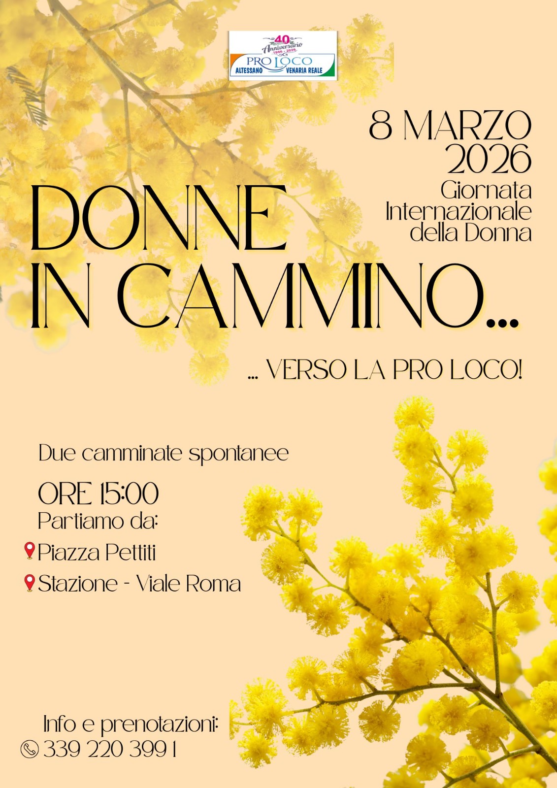 8 marzo la Pro Loco cammina con le donne