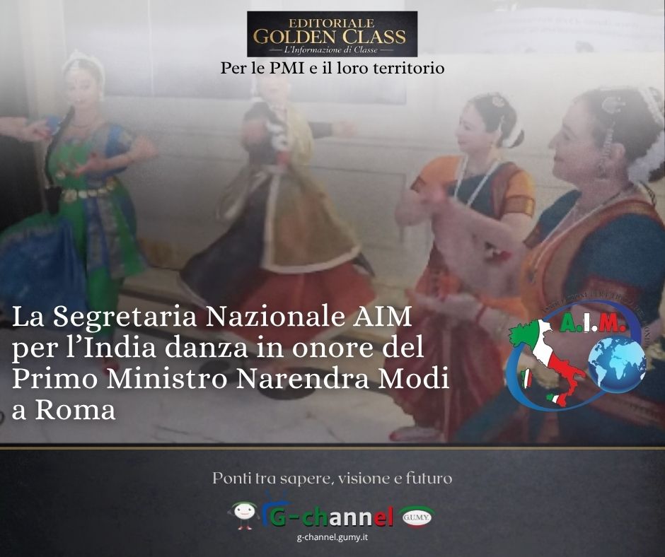 La Segretaria Nazionale AIM per l’India danza in onore del Primo Ministro Narendra Modi a Roma