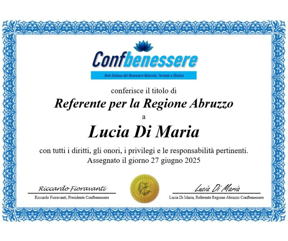 Referente Regionale Abruzzo per Confbenessere Referente Regionale Abruzzo per Confbenessere