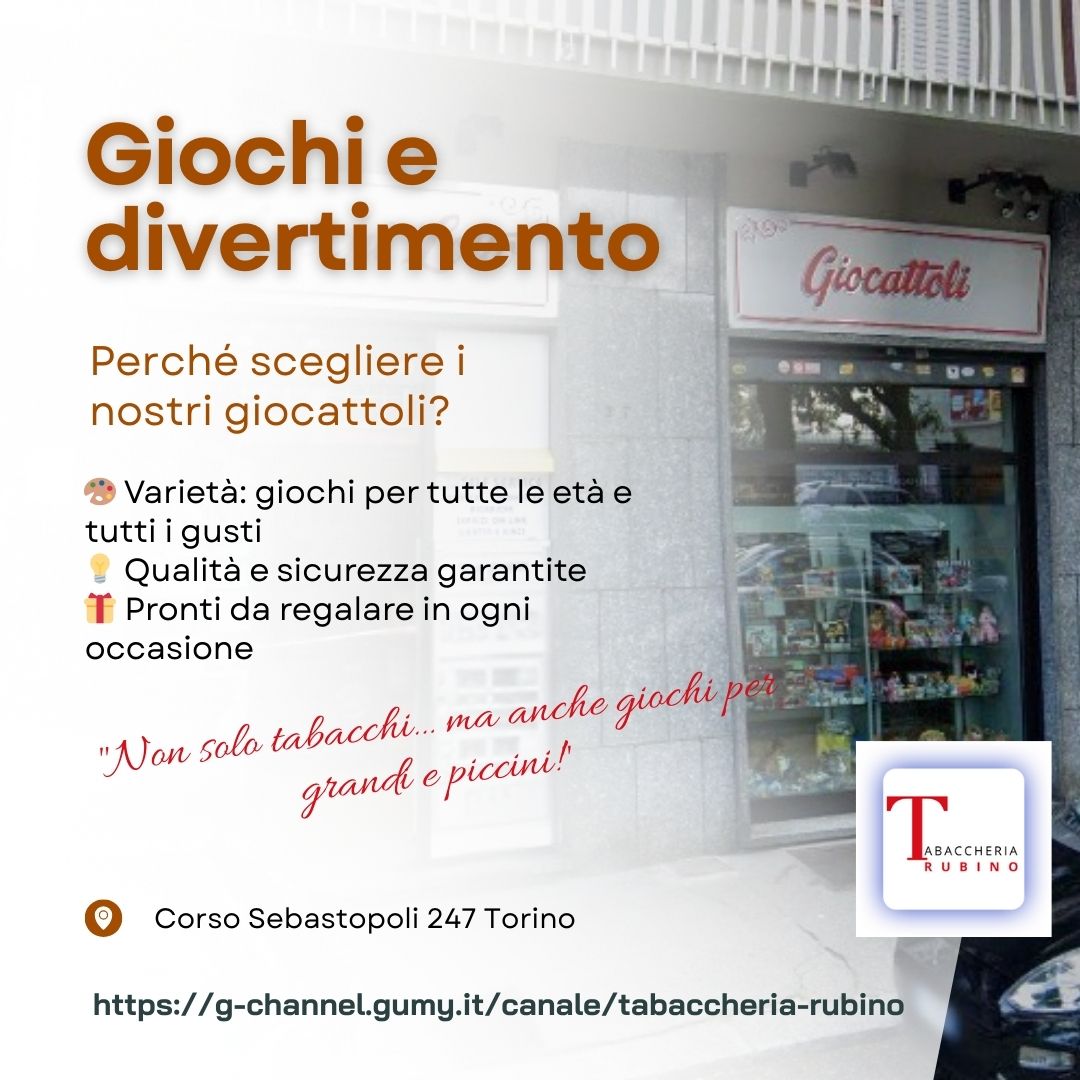 Giochi e divertimento alla Tabaccheria Rubino!