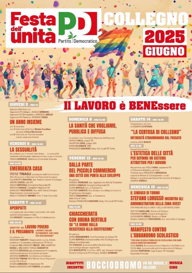 Festa de l’ Unità di Collegno Festa de l’ Unità di Collegno