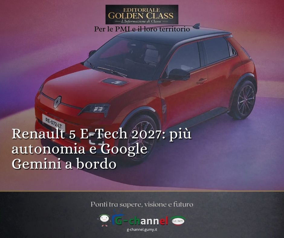 Renault 5 E-Tech 2027: più autonomia e Google Gemini a bordo