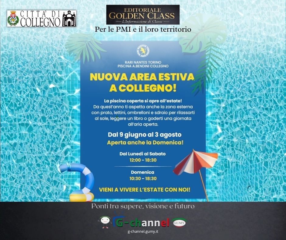 Collegno, piscina Bendini: riapre l’area estiva 2026 estate.