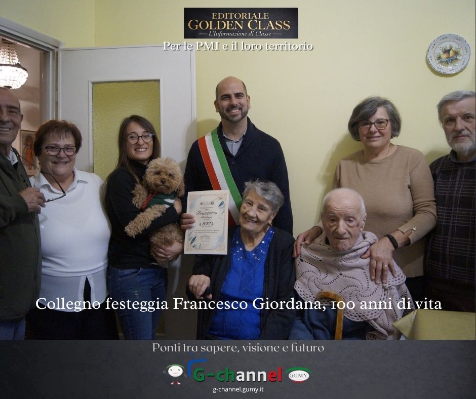 Collegno festeggia Francesco Giordana, 100 anni di vita
