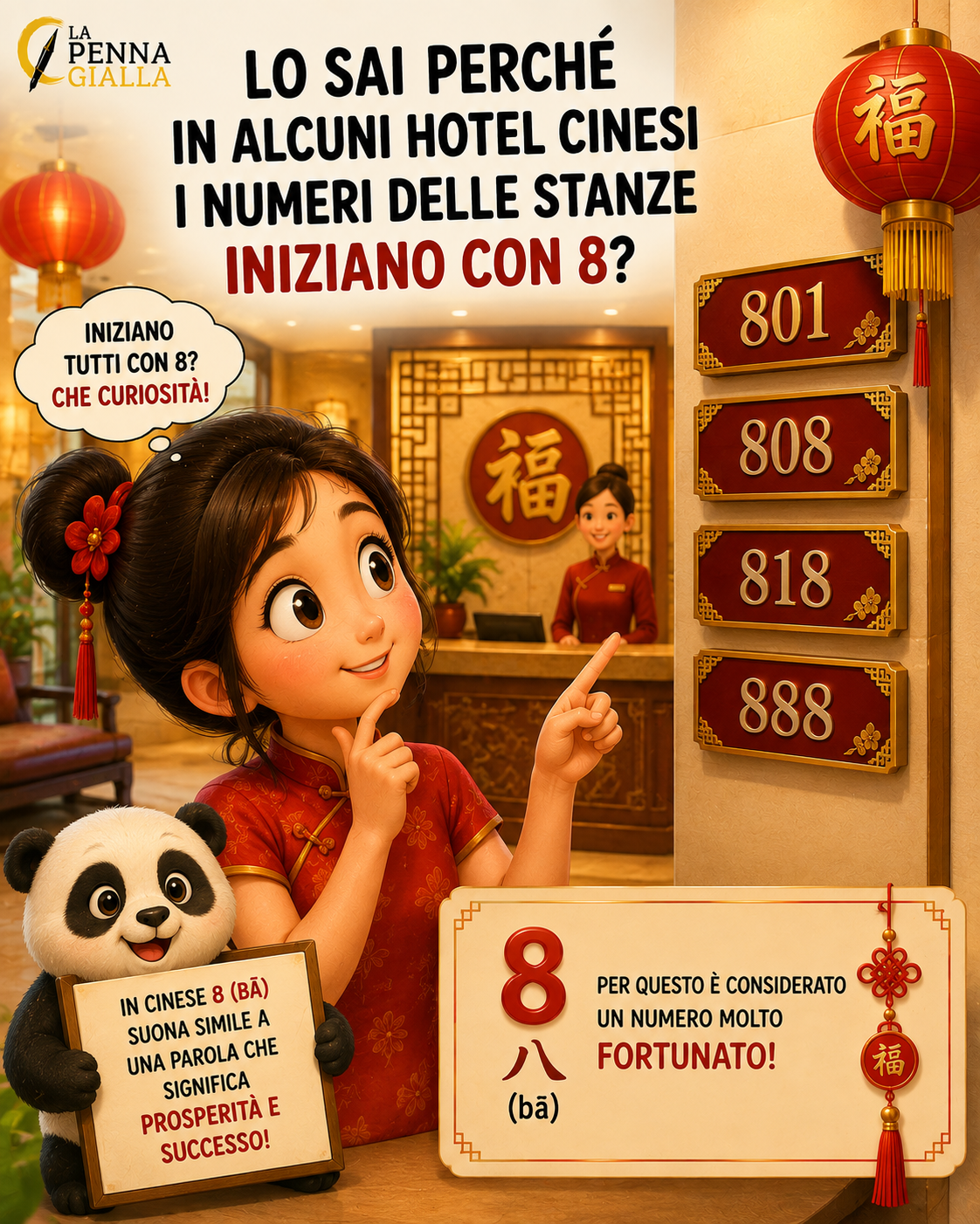 LO SAI PERCHÉ IN ALCUNI HOTEL CINESI I NUMERI DELLE STANZE INIZIANO CON 8?