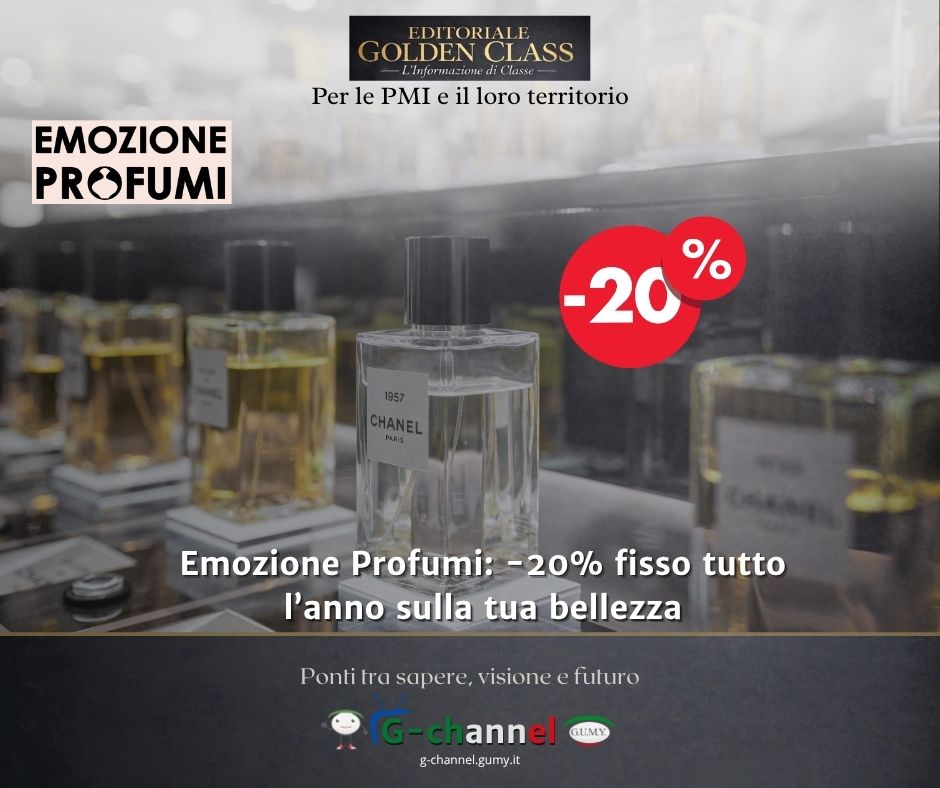 Emozione Profumi: -20% fisso tutto l’anno sulla tua bellezza