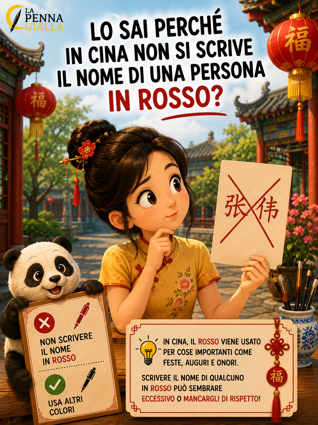 LO SAI PERCHÉ IN CINA NON SI SCRIVE IL NOME DI UNA PERSONA IN ROSSO?