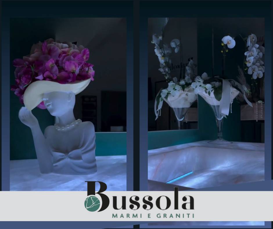 Lavandino in quarzite Bussola: eleganza che illumina ogni ambiente