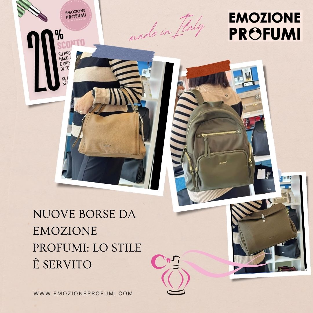 Nuove borse da Emozione Profumi: lo stile è servito Nuove borse da Emozione Profumi: lo stile è servito