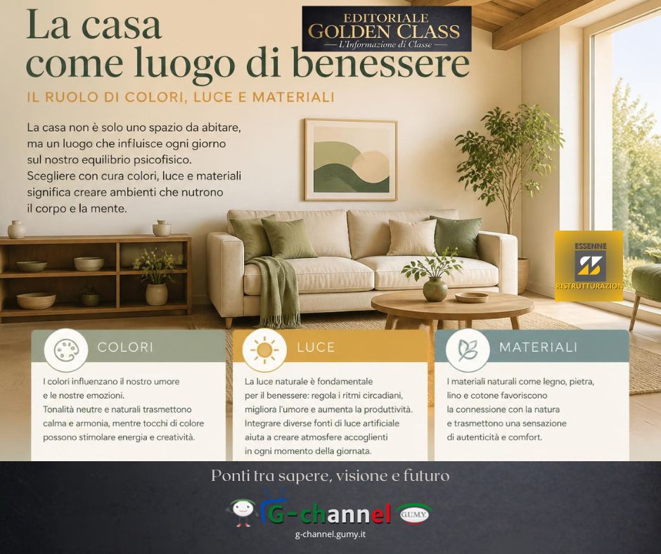 La casa come luogo di benessere: il ruolo di colori, luce e materiali