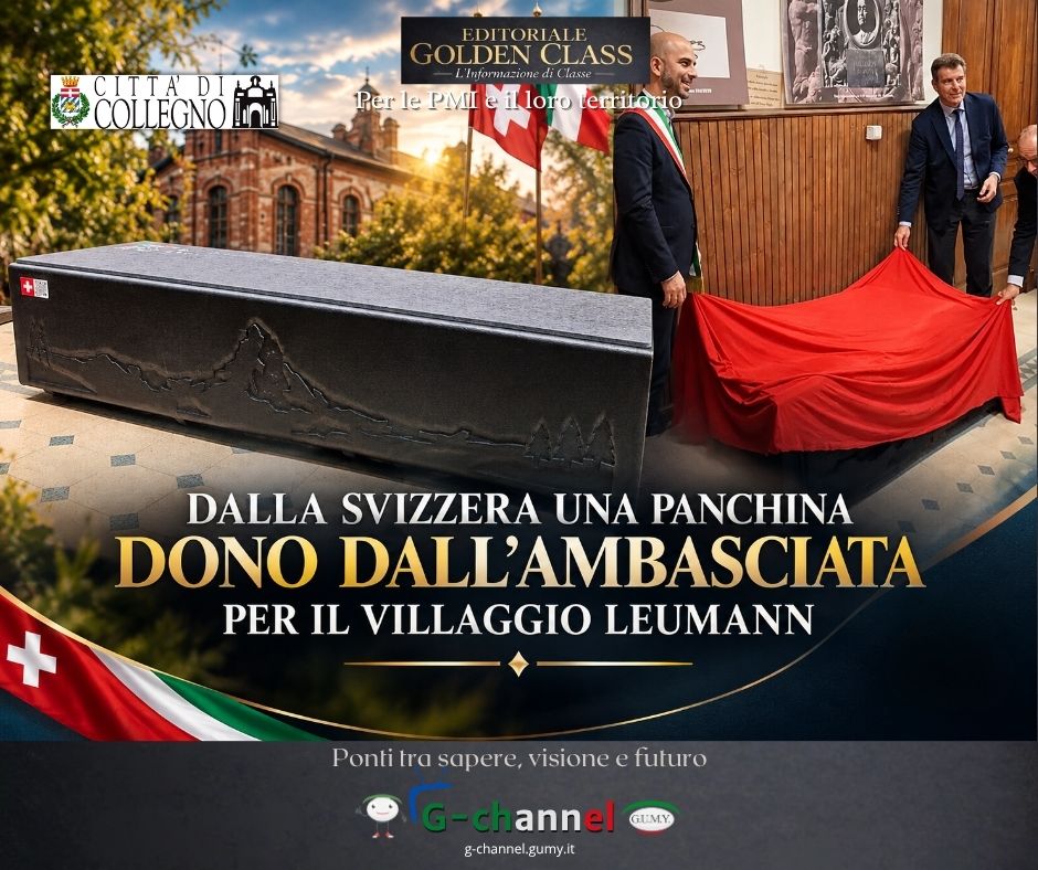 Collegno, dalla Svizzera una panchina dono per il Villaggio Leumann