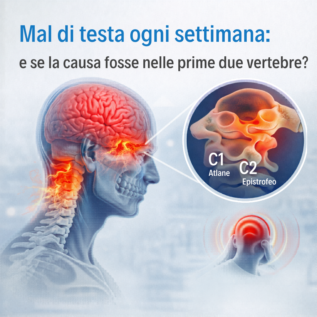 Mal di testa ogni settimana: e se la causa fosse nelle prime due vertebre?
