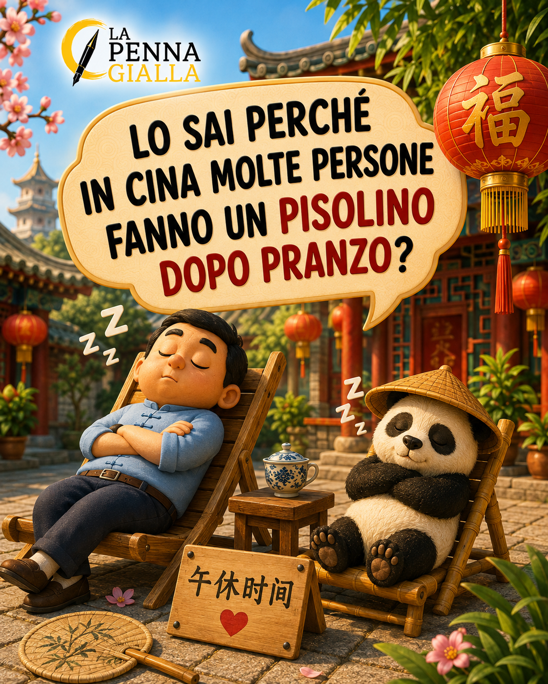 LO SAI PERCHÉ IN CINA MOLTE PERSONE FANNO UN PISOLINO DOPO PRANZO?