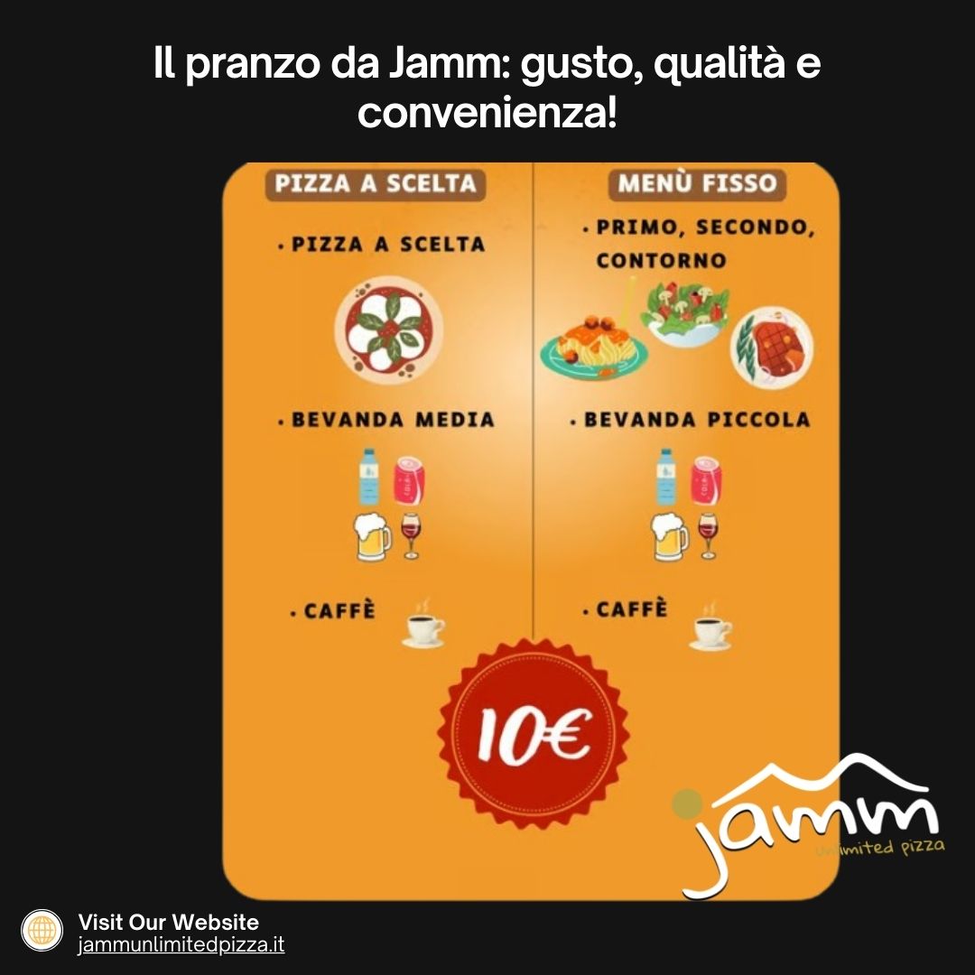 Il pranzo da Jamm: gusto, qualità e convenienza a soli 10€!