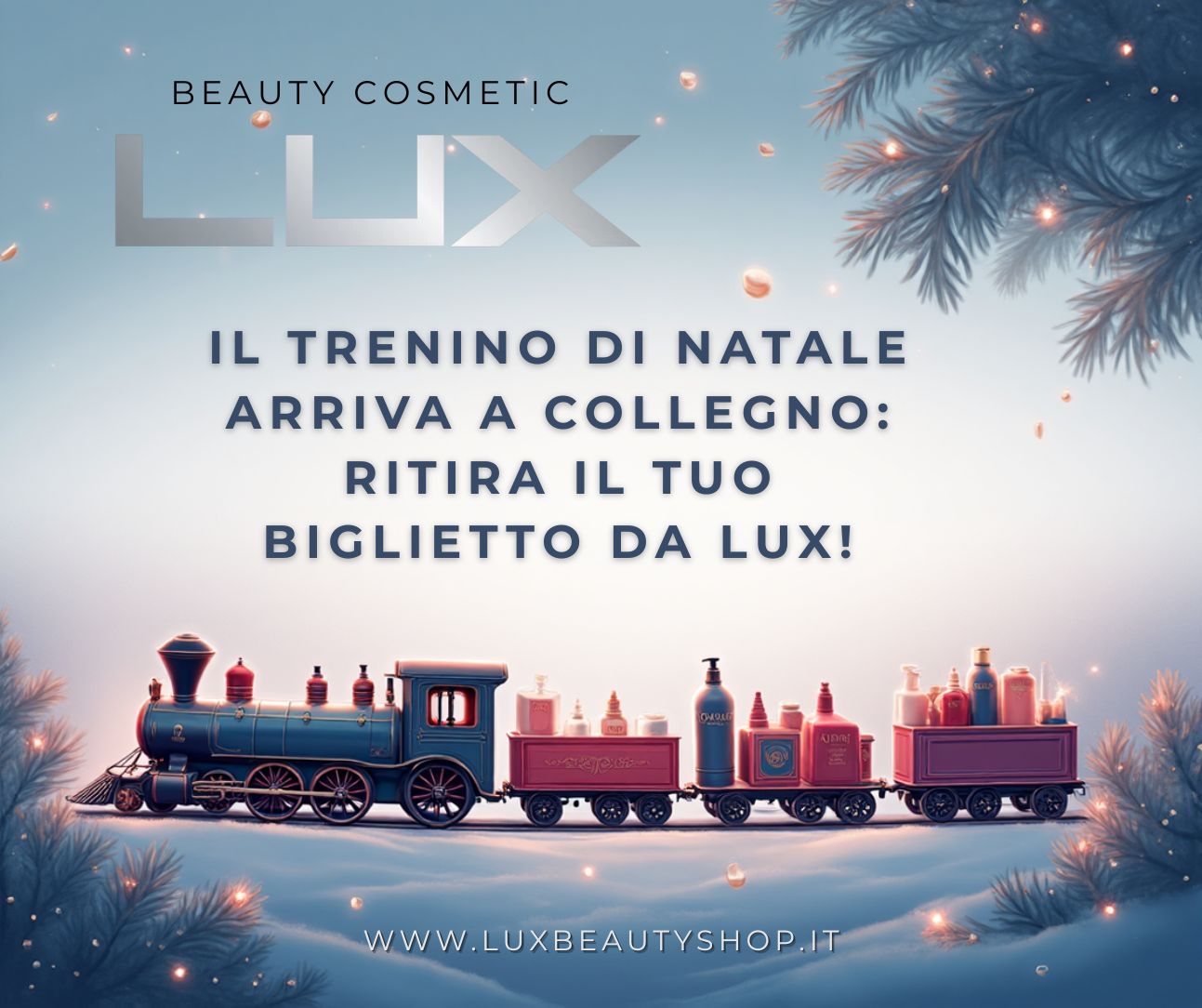 Il Trenino di Natale arriva a Collegno: ritira il tuo biglietto da Lux Beauty Shop