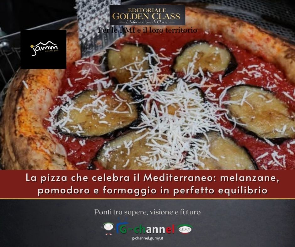 La pizza che celebra il Mediterraneo: melanzane, pomodoro e formaggio in perfetto equilibrio