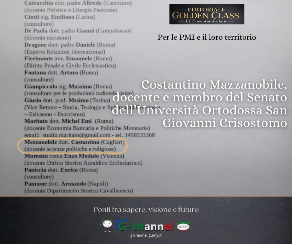 Costantino Mazzanobile, docente e membro del Senato dell’Università Ortodossa San Giovanni Crisostomo
