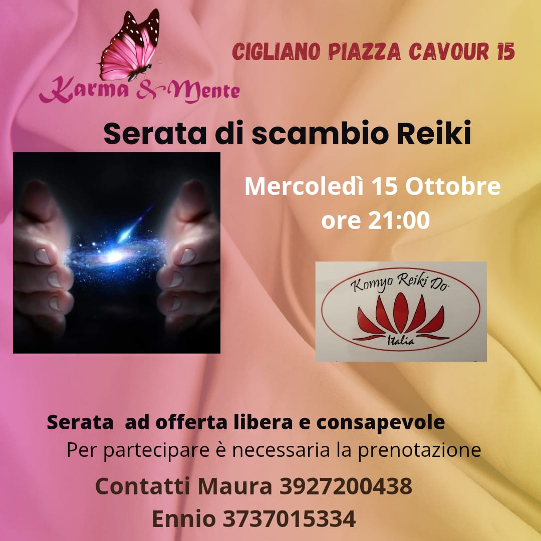 Serata di Scambio Reiki a Cigliano: energia e consapevolezza